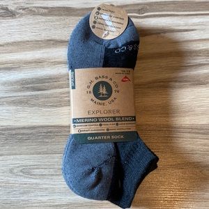 NWT 3 pairs men’s merino wool blend quarter socks